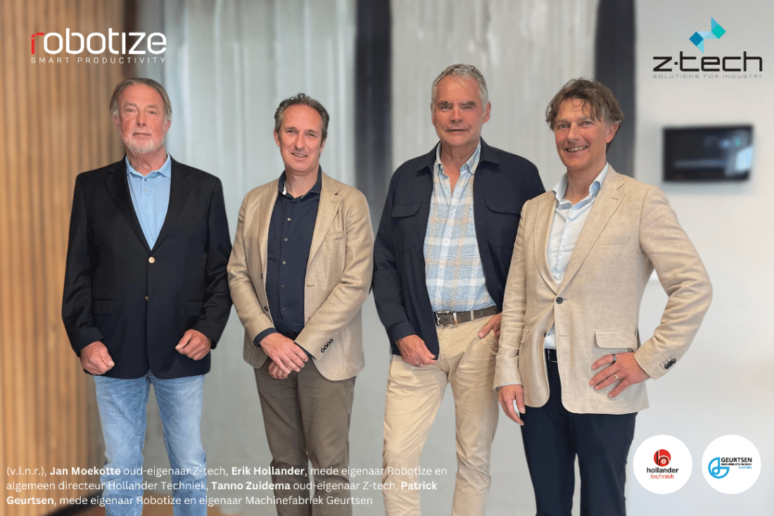 Overname Z-tech Solutions B.V. door Robotize (joint venture van Machinefabriek Geurtsen en Hollander Techniek); samen sterker in productieprocessen & projecten